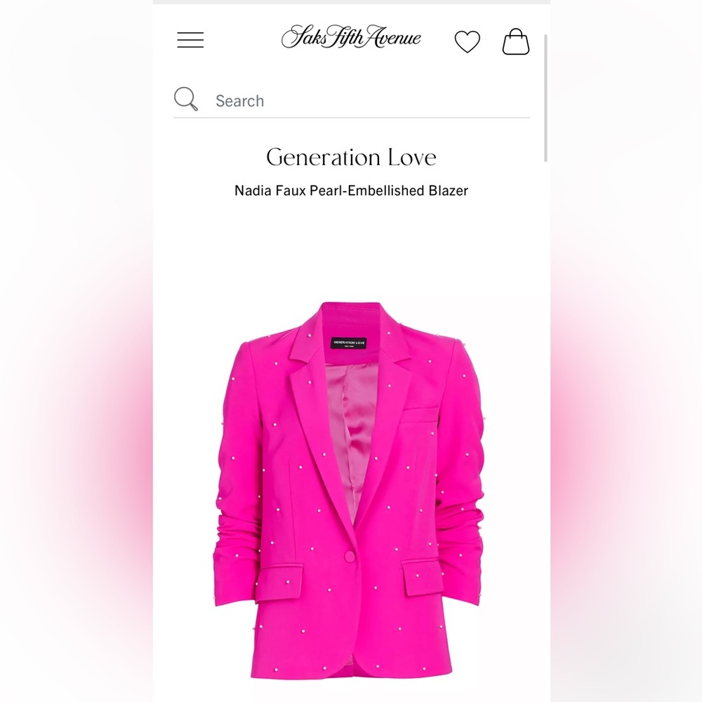 Nadia Faux Pearl-Embellished Blazer size XS